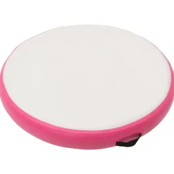 vidaXL Esterilla inflable de gimnasia y bomba PVC rosa 100x100x10 cm Rosa y gris Online