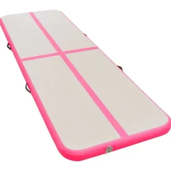 vidaXL Esterilla inflable de gimnasia con bomba 300x100x10 cm PVC Rosa Discount