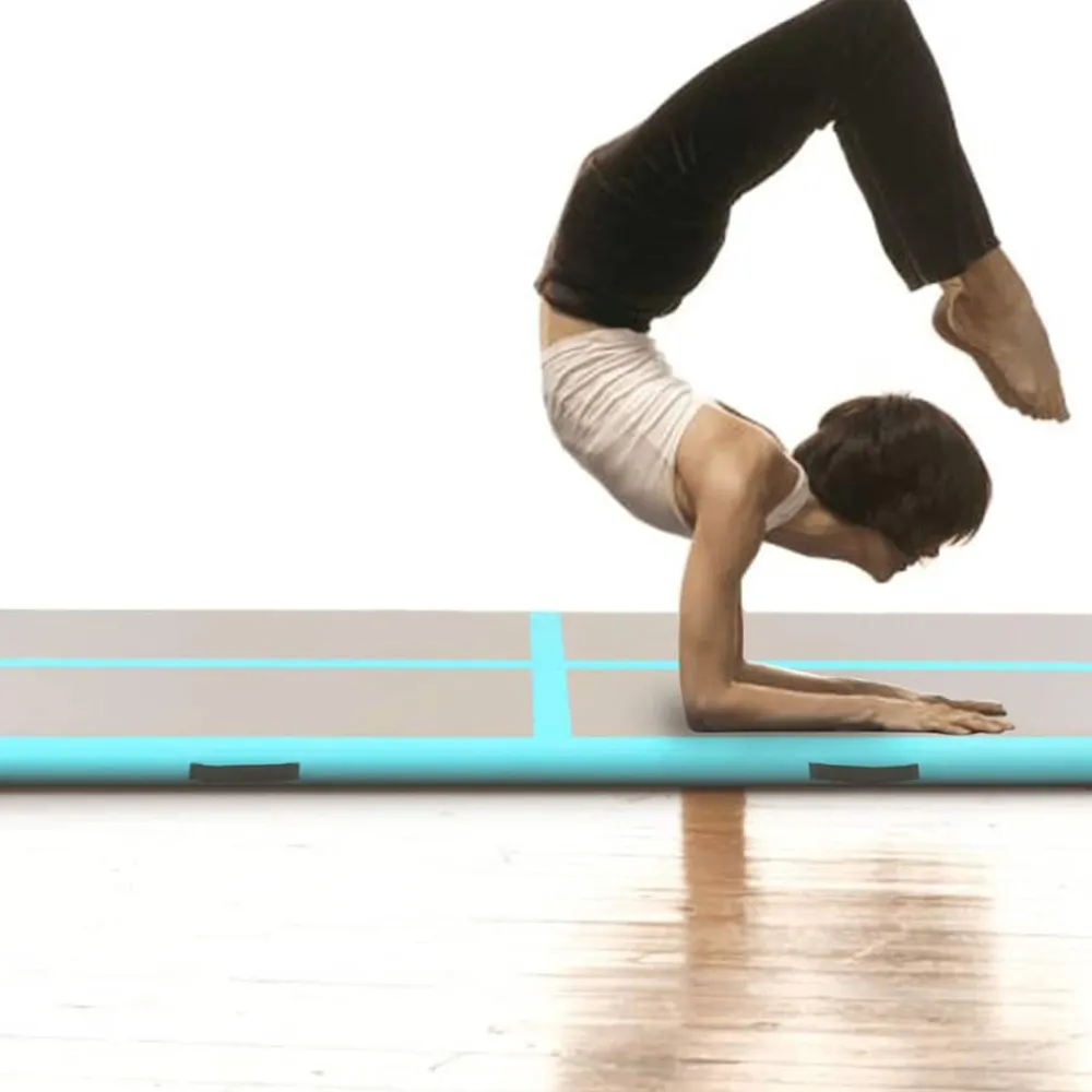 vidaXL Fitness Y Musculación-Esterilla inflable de gimnasia y bomba 300x100x10 cm PVC