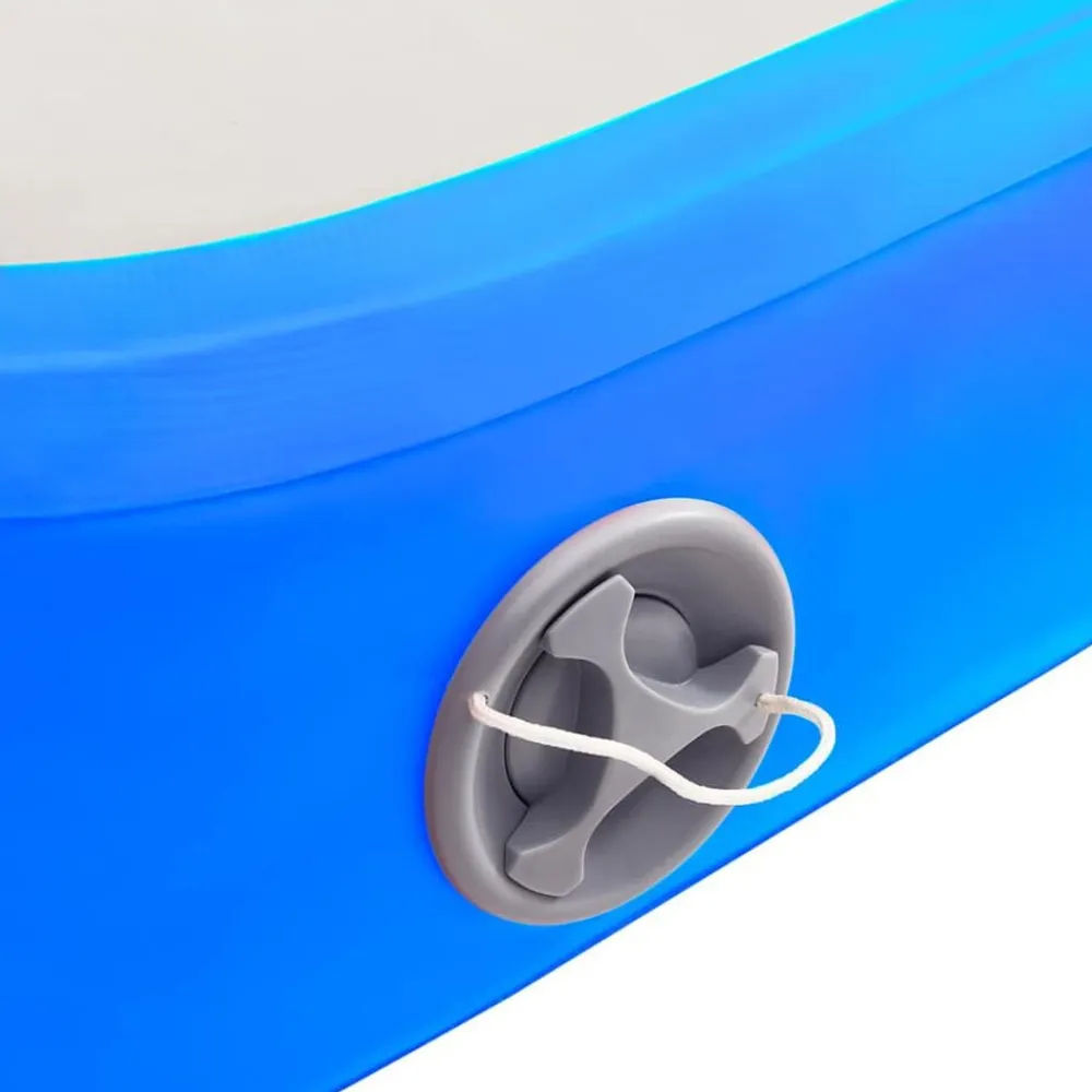 vidaXL Fitness Y Musculación-Esterilla inflable de gimnasia con bomba PVC azul 60x100x15 cm