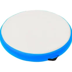 vidaXL Fitness Y Musculación-Esterilla inflable de gimnasia y bomba PVC azul 100x100x10 cm