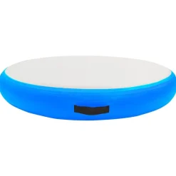 vidaXL Fitness Y Musculación-Esterilla inflable de gimnasia y bomba PVC azul 100x100x10 cm