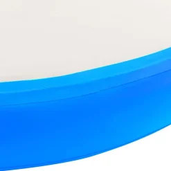 vidaXL Fitness Y Musculación-Esterilla inflable de gimnasia y bomba PVC azul 100x100x10 cm