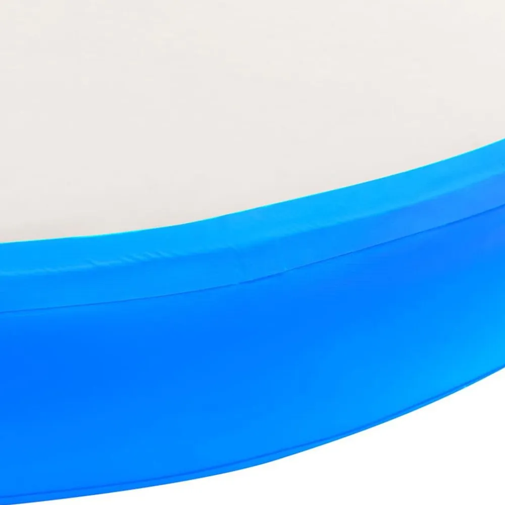 vidaXL Fitness Y Musculación-Esterilla inflable de gimnasia y bomba PVC azul 100x100x10 cm