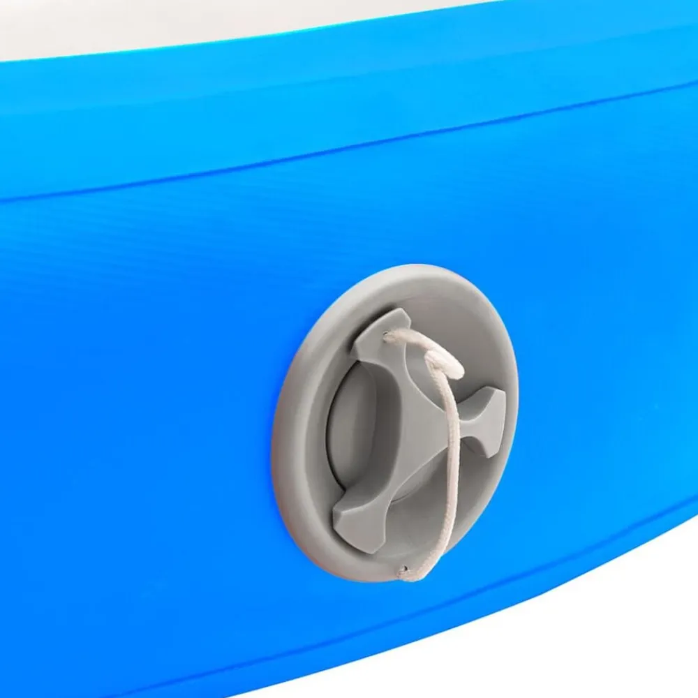 vidaXL Fitness Y Musculación-Esterilla inflable de gimnasia y bomba PVC azul 100x100x10 cm