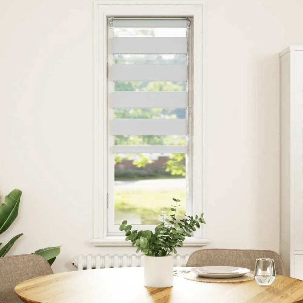 vidaXL Estor cebra 40x100 cm tejido ancho 35,9 cm poliéster Blanco Online