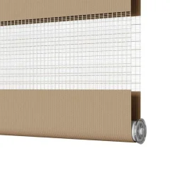 vidaXL Decoración-Estor cebra marrón arena tejido ancho 35,9 cm poliéster