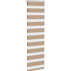 vidaXL Decoración-Estor cebra marrón arena tejido ancho 35,9 cm poliéster