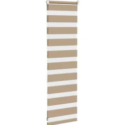 vidaXL Decoración-Estor cebra marrón arena tejido ancho 35,9 cm poliéster
