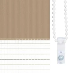 vidaXL Decoración-Estor cebra marrón arena tejido ancho 35,9 cm poliéster