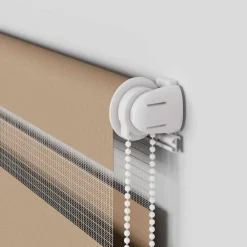 vidaXL Decoración-Estor cebra marrón arena tejido ancho 35,9 cm poliéster