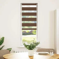 vidaXL Estor cebra marrón 40x100 cm tejido ancho 35,9 cm poliéster Marr&oacute;n Hot
