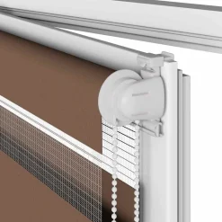 vidaXL Estor cebra marrón 40x100 cm tejido ancho 35,9 cm poliéster Marr&oacute;n Hot