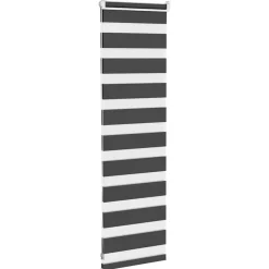 vidaXL Estor cebra 40x100 cm tejido ancho 35,9 cm poliéster Negro New