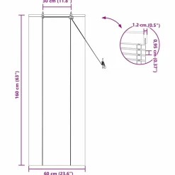 vidaXL Decoración-Estor enrollable con cortinas Manual Marrón 60 x 160 cm Bambú