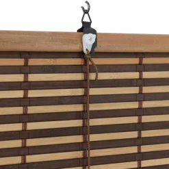 vidaXL Decoración-Estor enrollable con cortinas Manual Marrón 60 x 160 cm Bambú