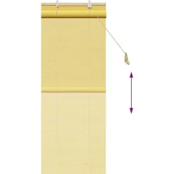 vidaXL Estor enrollable con cortinas Manual 60 x 160 cm Bambú Amarillo Hot