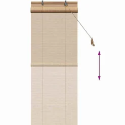 vidaXL Estor enrollable con cortinas Manual Marrón 60 x 160 cm Bambú Marrón New