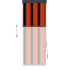 vidaXL Decoración-Estor enrollable de exterior naranja y marrón 60x250 cm