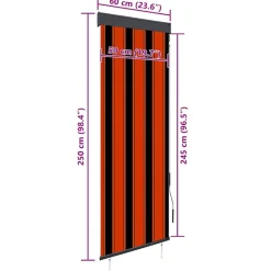 vidaXL Decoración-Estor enrollable de exterior naranja y marrón 60x250 cm