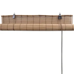 vidaXL Estor enrollable de bambú 2 unidades marrón 120x220 cm Online