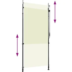 vidaXL Estor enrollable de exterior color 100x270 cm Crema Online