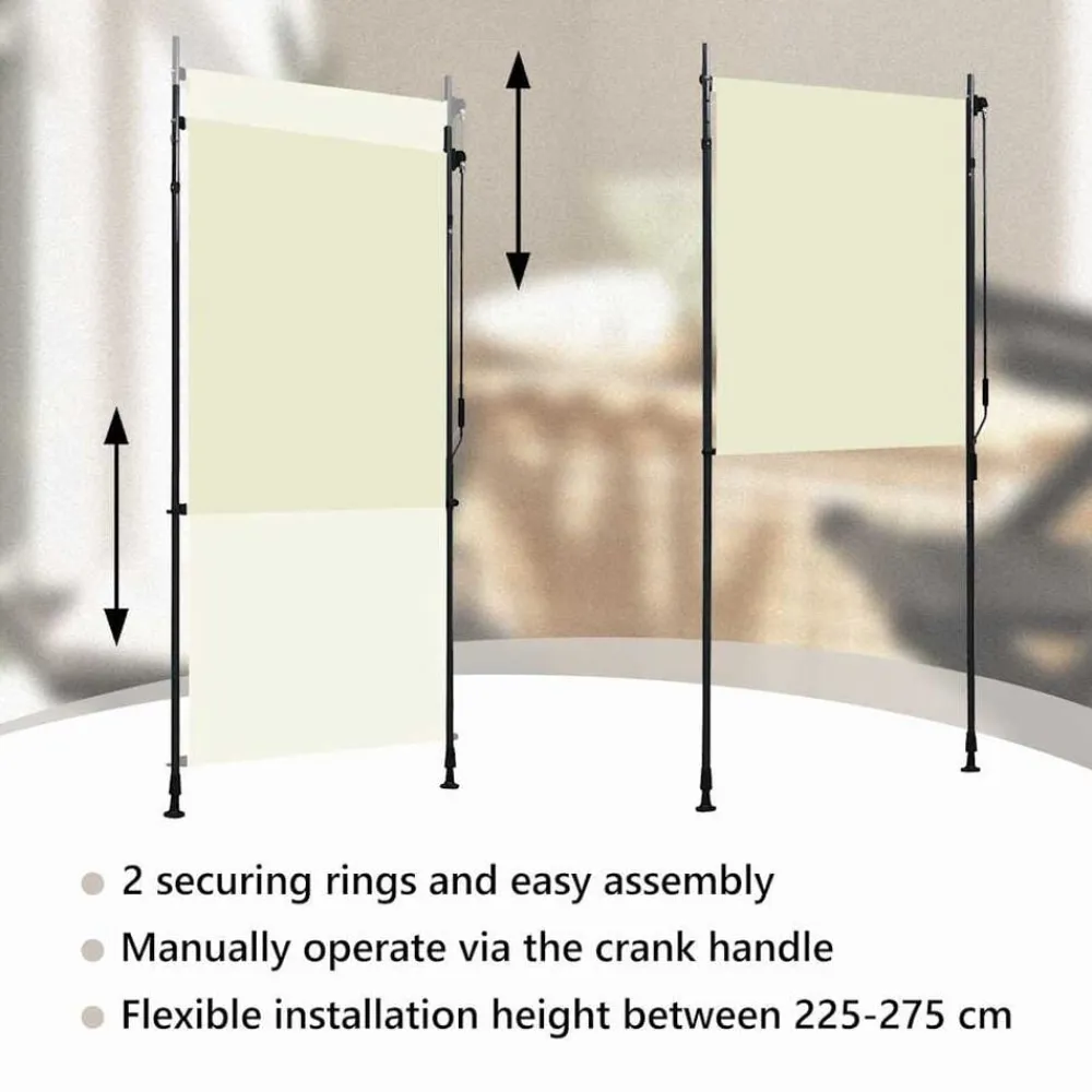 vidaXL Estor enrollable de exterior color 100x270 cm Crema Online