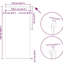 vidaXL Estor Enrollable Opaco Blanco Roto 110x230cm Tela Ancho 105,7cm Blanco crudo Hot