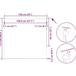 vidaXL Decoración-Estor Enrollable Opaco 150x175 cm Tela Ancho 146,6cm
