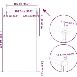 vidaXL Decoración-Estor Enrollable Opaco 105x230 cm Tela Ancho 100,7 cm