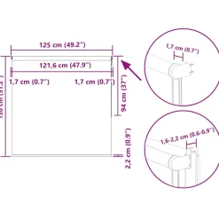 vidaXL Decoración-Estor Enrollable Opaco 125x130 cm Tela Ancho 121,6 cm