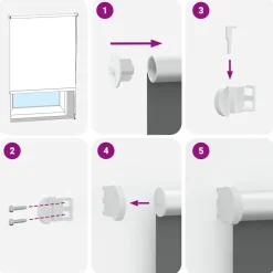 vidaXL Decoración-Estor Enrollable Opaco Blanco Roto 120x210cm Tela Ancho 116,6cm