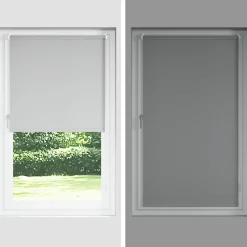 vidaXL Decoración-Estor Enrollable Opaco Blanco Roto 120x210cm Tela Ancho 116,6cm