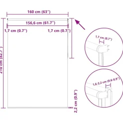vidaXL Decoración-Estor Enrollable Opaco Blanco Roto 160x210cm Tela Ancho 156,6cm