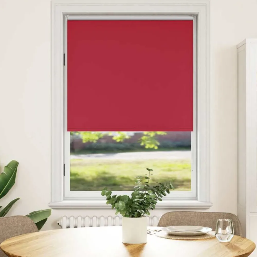 vidaXL Estor enrollable opaco 84,4x175 cm, tela, ancho 80 cm, Rojo Best
