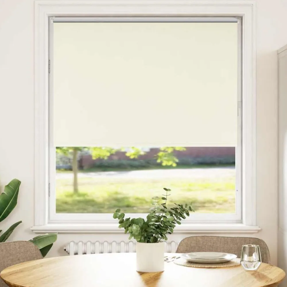 vidaXL Estor Enrollable Opaco Blanco Roto 110x130cm Tela Ancho 105,7cm Blanco crudo Online