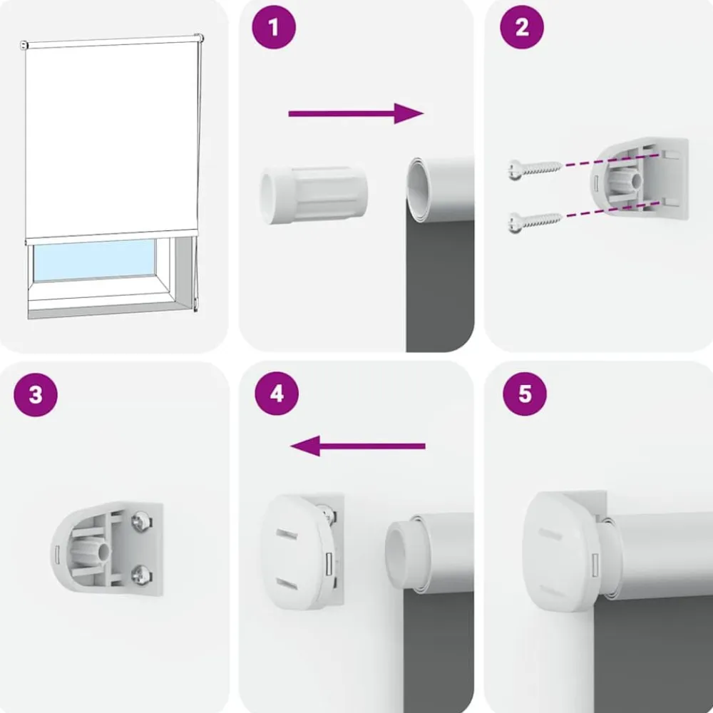 vidaXL Estor Enrollable Opaco Blanco Roto 110x130cm Tela Ancho 105,7cm Blanco crudo Online