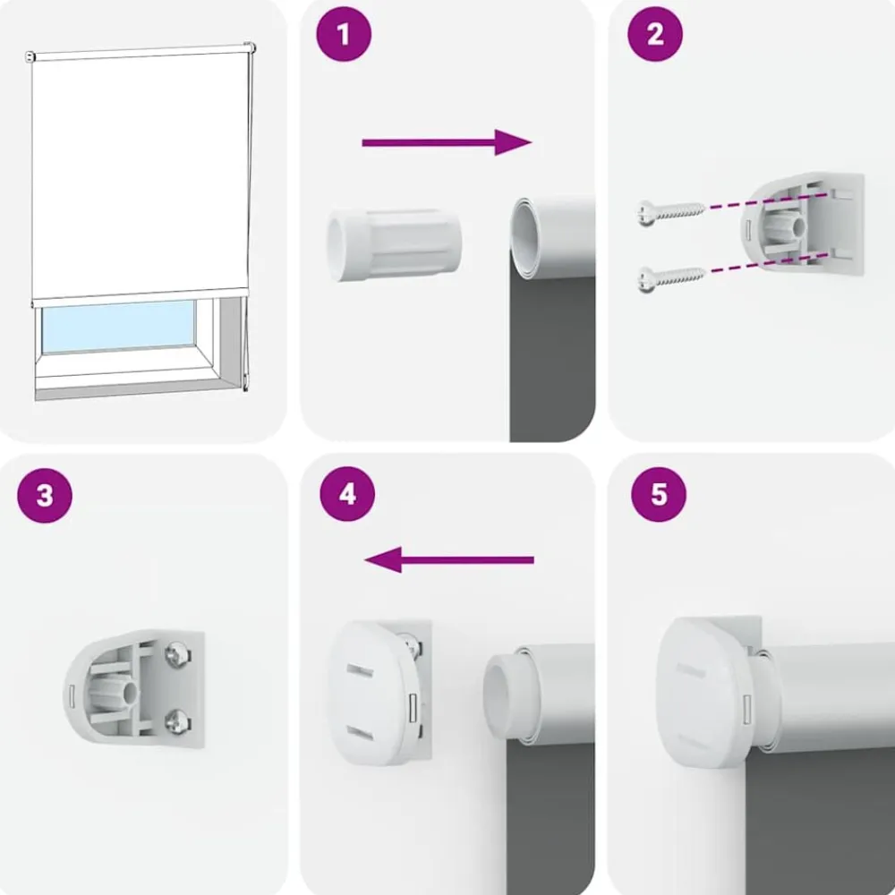 vidaXL Estor enrollable opaco 84,4x175 cm, ancho de tela 80 cm, color blanco roto Blanco crudo Best