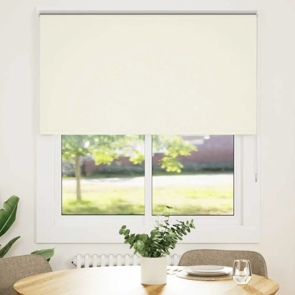 vidaXL Estor Enrollable Opaco Blanco Roto 130x130cm Tela Ancho 126,6cm Blanco crudo