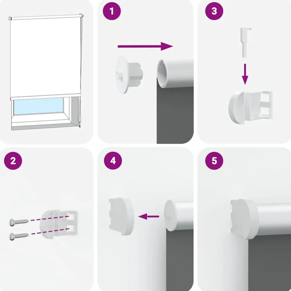vidaXL Estor Enrollable Opaco Blanco Roto 130x130cm Tela Ancho 126,6cm Blanco crudo