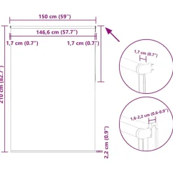 vidaXL Estor Enrollable Opaco 150x210 cm Tela Ancho 146,6 cm Negro Hot