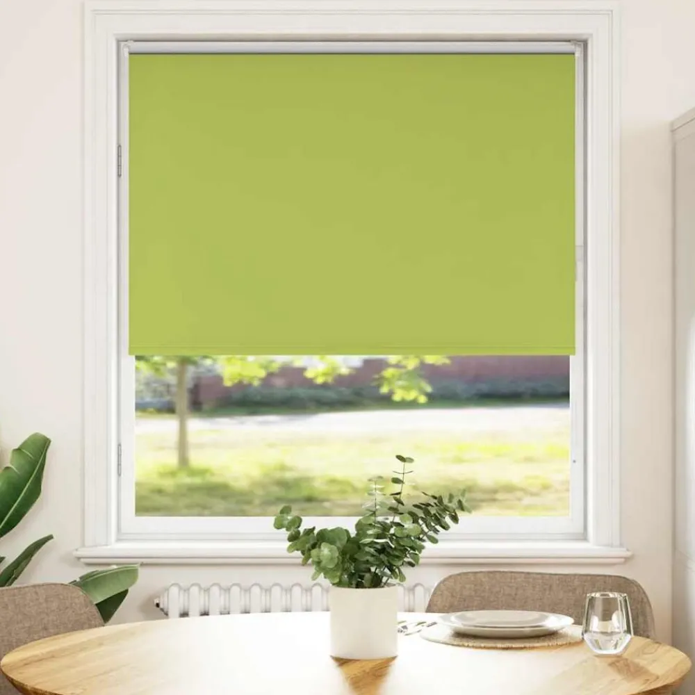 vidaXL Decoración-Estor Enrollable Opaco hojas verde 105x130cm Tela Ancho 100,7cm
