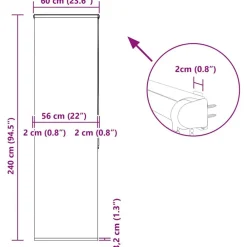 vidaXL Decoración-Estor enrollable para ducha con casete 60x240cm tela ancho 56cm