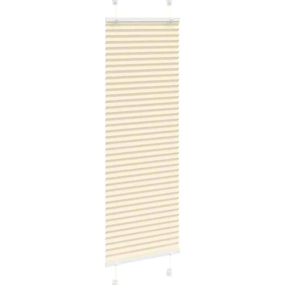 vidaXL Estor Plisado 40x100 cm Tela Ancho 39,4 cm Poliéster Crema Discount