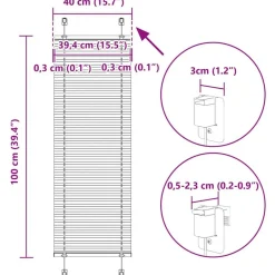 vidaXL Estor Plisado 40x100 cm Tela Ancho 39,4 cm Poliéster Gris claro Clearance