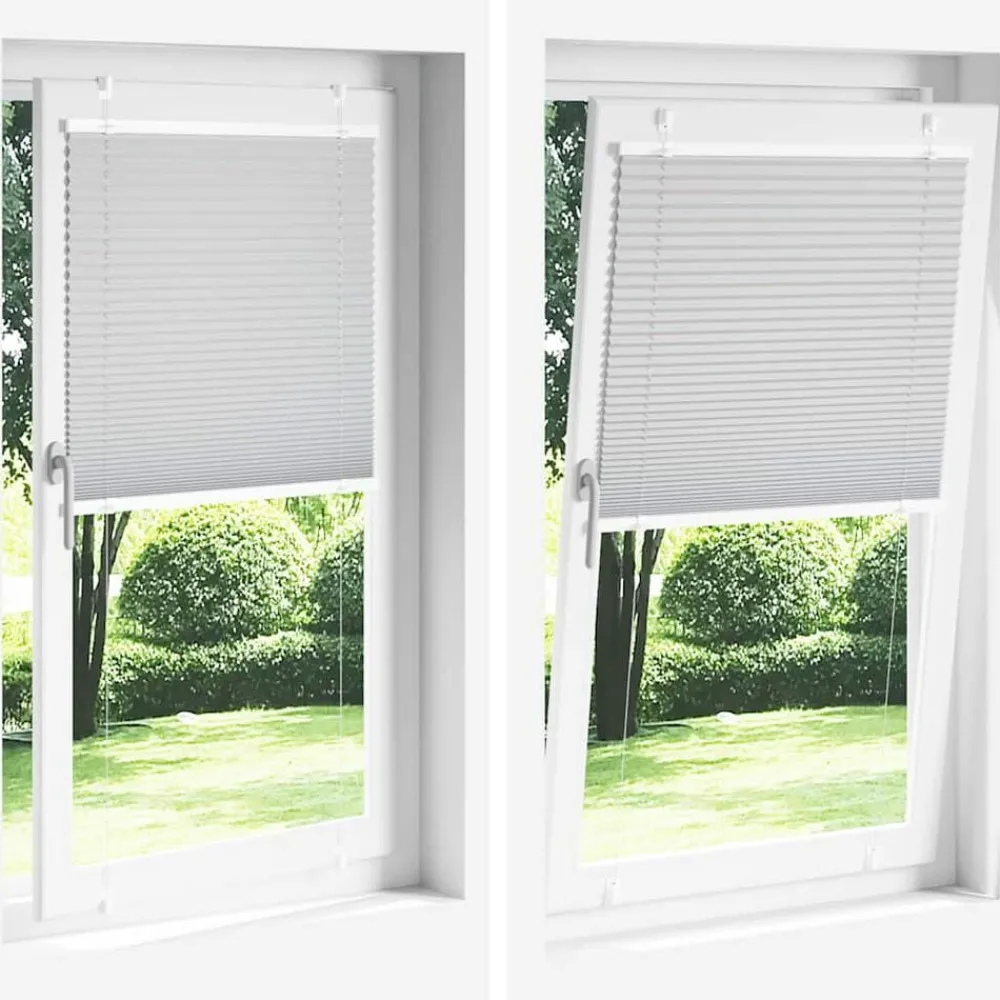 vidaXL Estor Plisado 40x100 cm Tela Ancho 39,4 cm Poliéster Gris claro Clearance