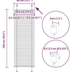 vidaXL Estor Plisado verde petróleo 40x100 cm Tela Ancho 39,4 cm Verde petr&oacute;leo Outlet