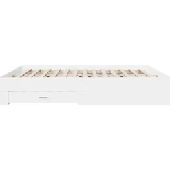 vidaXL Camas Y Accesorios-Estructura cama con cajones madera ingeniería blanca 200x200 cm