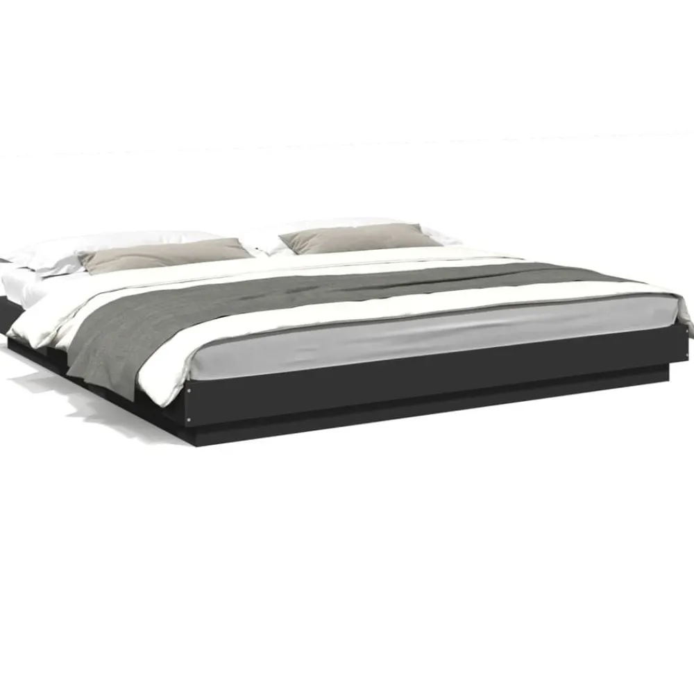 vidaXL Camas Y Accesorios-Estructura cama con luces LED madera ingeniería 200x200cm