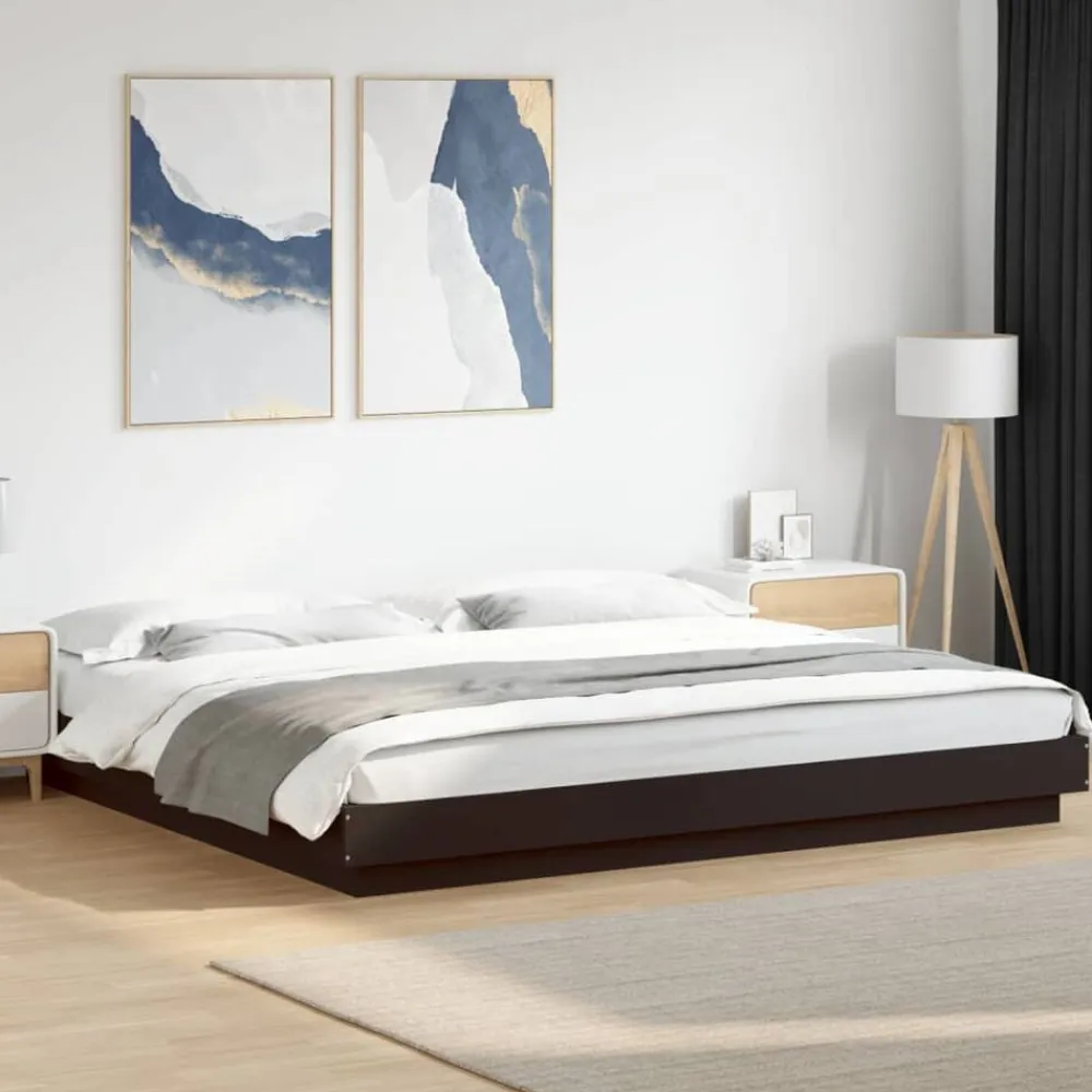 vidaXL Camas Y Accesorios-Estructura cama con luces LED madera ingeniería 200x200cm